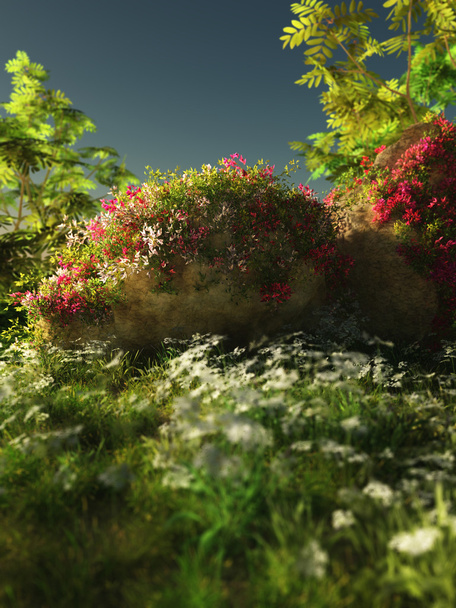 Sunny Morning on the Hill, 3d CG - Photo, Image