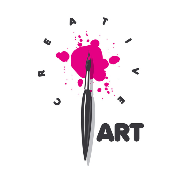 vector logo brush and blots of paint - Vector, Image