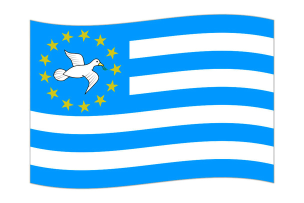 Waving flag of the country Federal Republic of Southern Cameroons. Vector illustration. - Vektör, Görsel