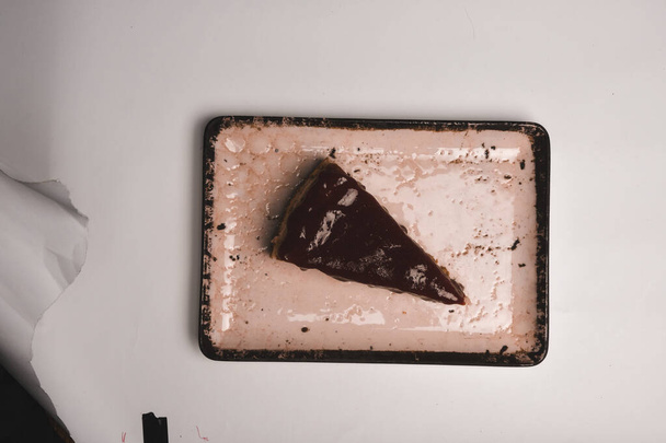 Board with delicious cake on table - Photo, Image