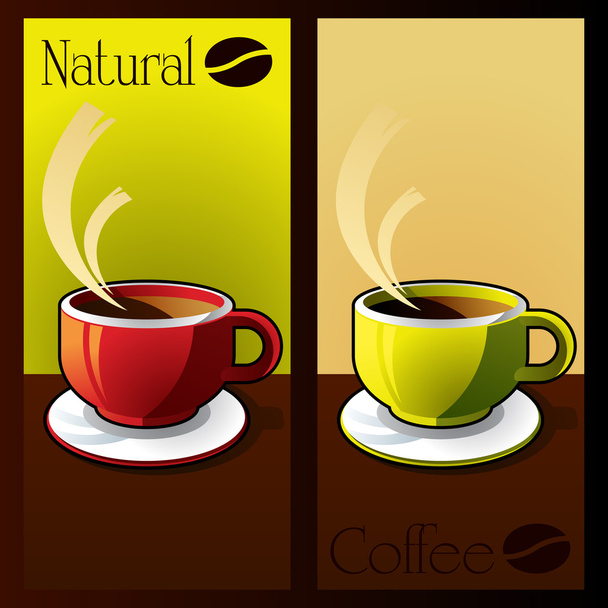 Natural coffee cup background illustration - Vector, Imagen