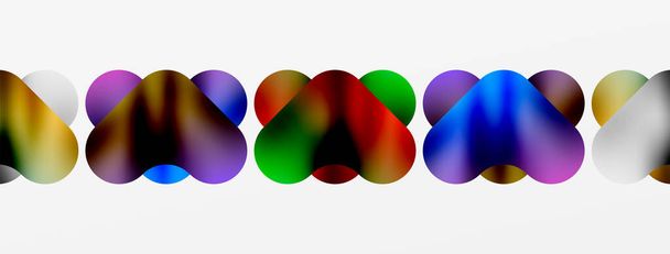 Color fluido metálico con formas abstractas geométricas. Ilustración de vectores para fondos de pantalla, Banner, Fondo, Tarjeta, Ilustración de libros, landing page - Vector, imagen
