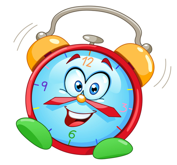 Reloj despertador de dibujos animados
 - Vector, imagen