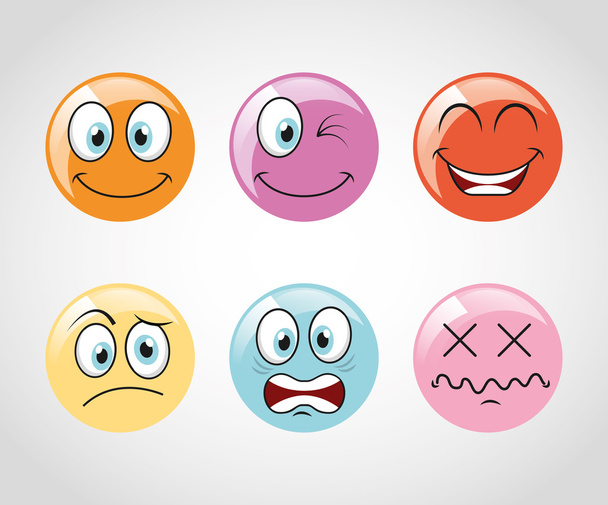 ícones de emoticons
  - Vetor, Imagem