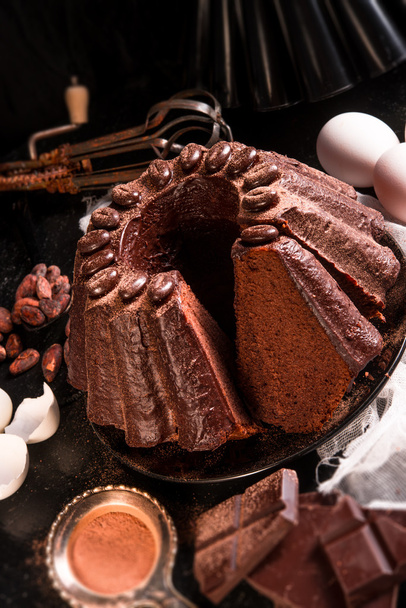 Chocolate cake close up - Zdjęcie, obraz