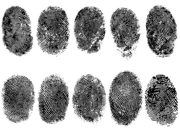 10 個の指紋  - ベクター画像