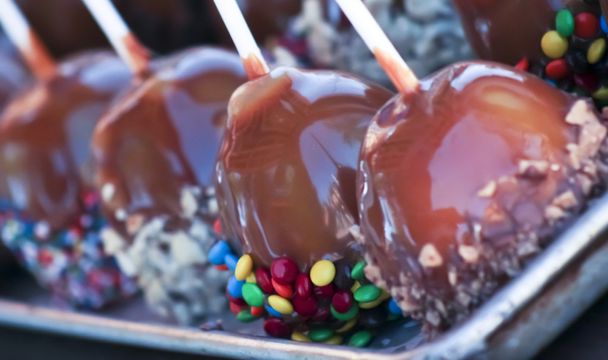 A Pan Full of Candy Coated apples - Photo, Image