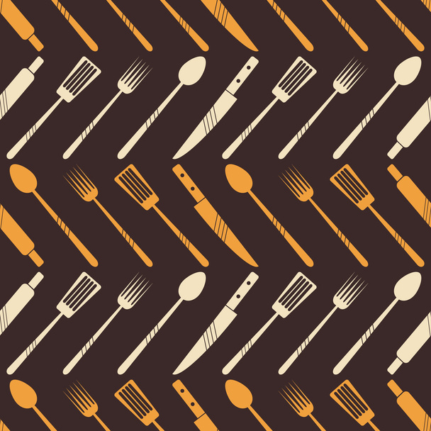 Seamless background with kitchen tools - Vector, imagen