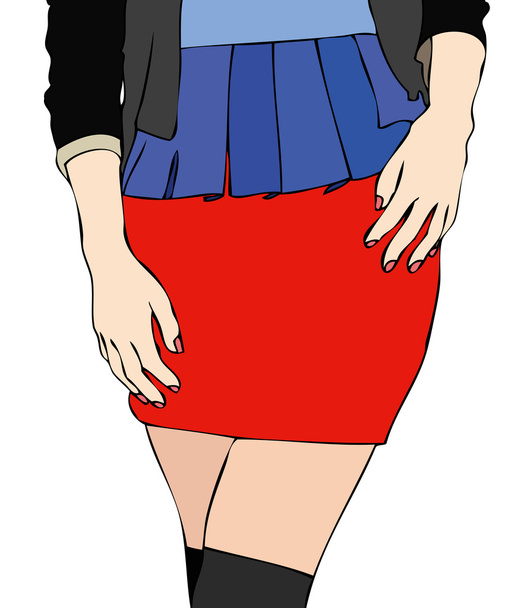 A woman with a skirt - Vector, Image