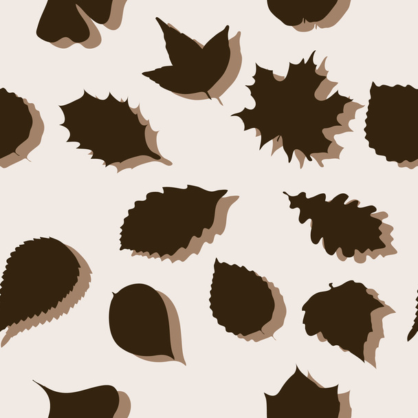 nahtloser Hintergrund mit unterschiedlichen Blättern - Vektor, Bild