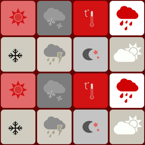 Бесшовный узор с иконами погоды
 - Вектор,изображение