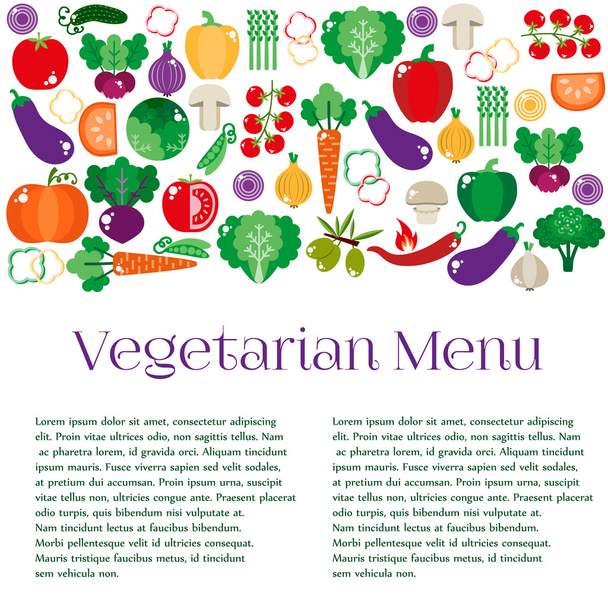 Яскравий комплект овочевий
 - Вектор, зображення