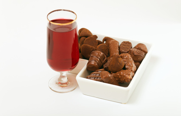 brandy κεράσι και σοκολάτες - Φωτογραφία, εικόνα