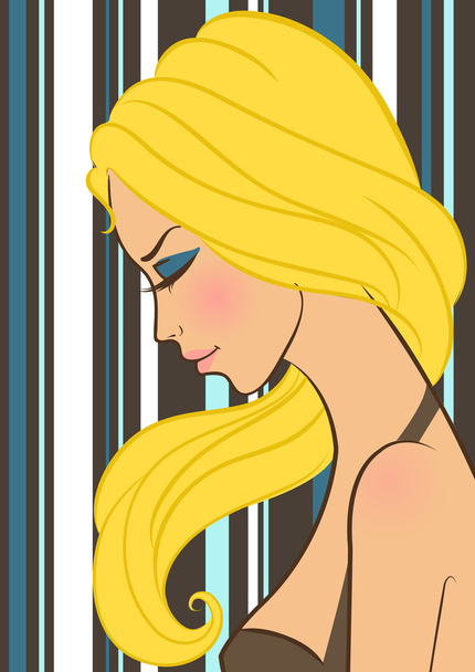Beautiful girl in fashion style - Vector, Image