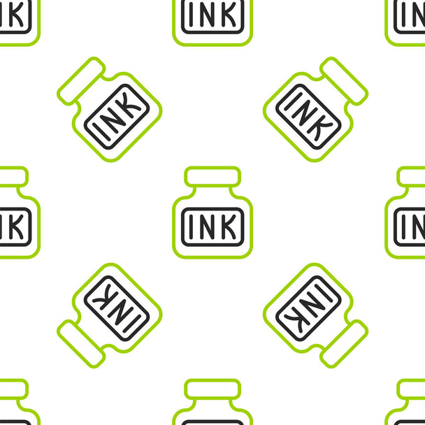 Ligne Inkwell icône isolée motif sans couture sur fond blanc. Vecteur - Vecteur, image