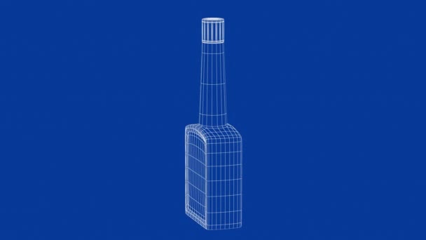 Modelo de marco de alambre 3D de botella alta para aceite de motor, aditivo de combustible para automóviles u otros fines - Imágenes, Vídeo