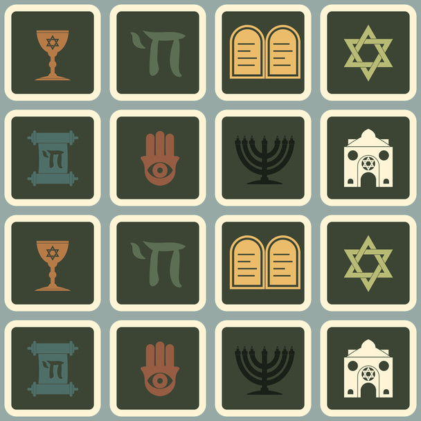 Varratmentes háttérben zsidó szimbólumokkal - Vektor, kép