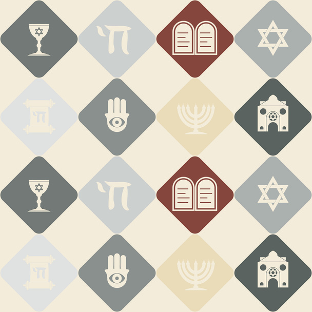 nahtloser Hintergrund mit jüdischen Symbolen - Vektor, Bild