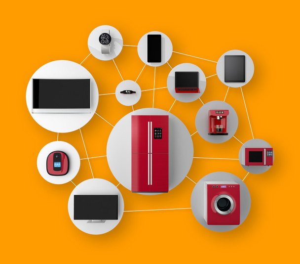 Smart appliances in network. Concept for Internet of Things. - Photo, Image