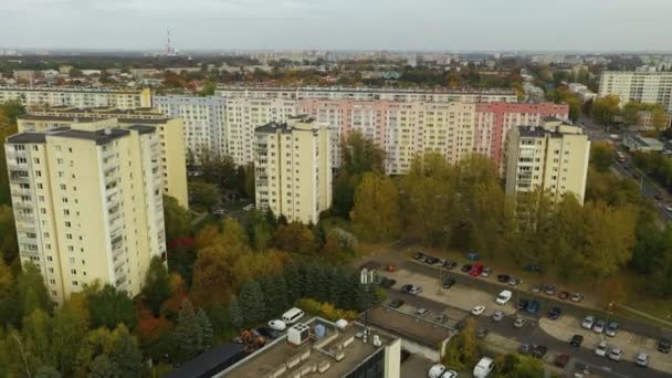 Hermosa urbanización Wawrzyszew Varsovia Vista aérea Polonia. Imágenes de alta calidad 4k - Metraje, vídeo