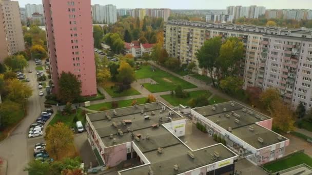 Mooie Woningbouw Wawrzyszew Warschau Luchtfoto View Polen. Hoge kwaliteit 4k beeldmateriaal - Video