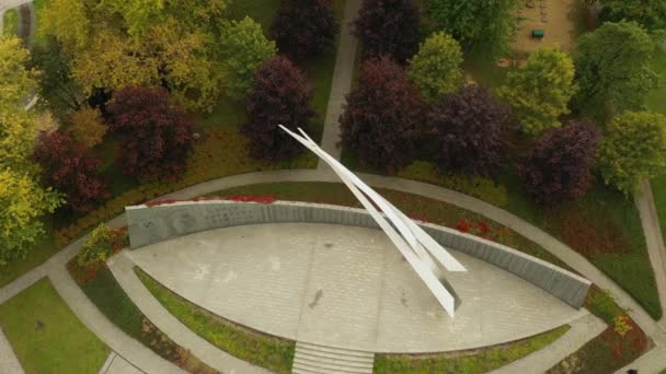 Beautiful Statue Pole Mokotowskie Warsaw Aerial View Poland. High quality 4k footage - Footage, Video