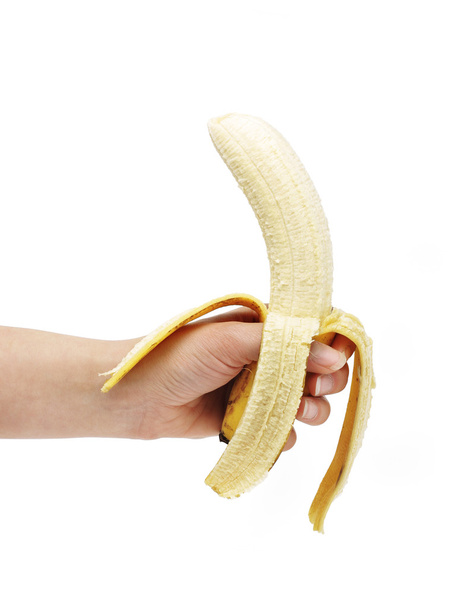 皮をむかれたバナナ - 写真・画像