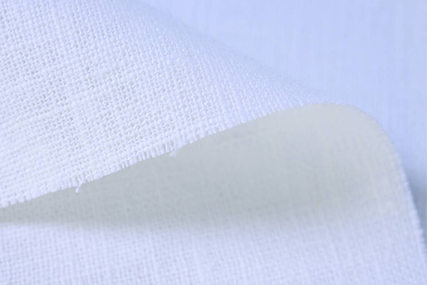 valkoinen hamppu viskoosi luonnollinen kangas kangas, säkkikangas karkea rakenne tekstiili muoti abstrakti tausta - Valokuva, kuva
