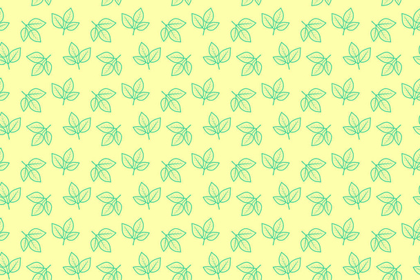 Diseño de vectores de patrón floral dibujado a mano. Adorno simple con planta y hoja. Muestra de impresión de tela. - Vector, Imagen