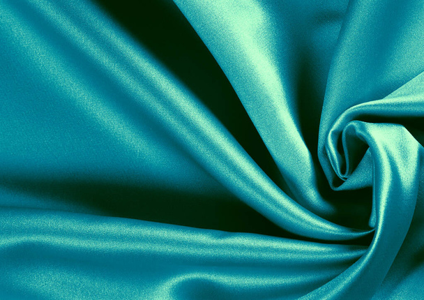 Patrón de tela verde vista cercana, fondo de material textil - Foto, imagen