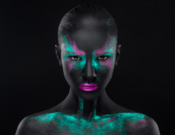 Girl Makeup pink blue black - Foto, Imagem