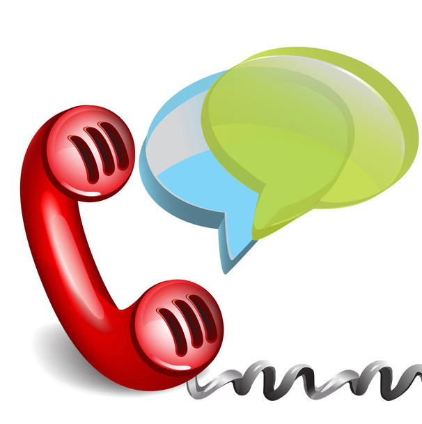 Piros retro telefon beszélgetés párbeszédpanelekhez - Vektor, kép