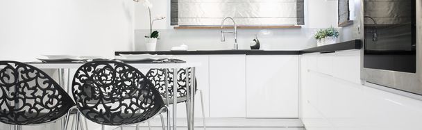 Panoramic photo of kitchen - Фото, изображение