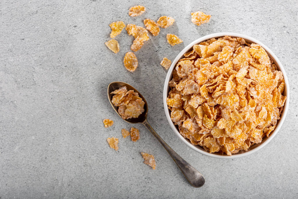 Sugared corn flakes in the bowl. - Photo, Image