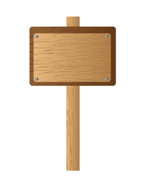 Placa de madeira - Vetor, Imagem