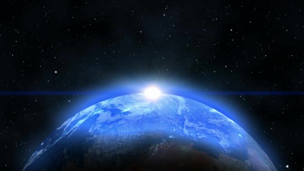 Planète bleue Terre avec lever de soleil dans l'espace
 - Séquence, vidéo