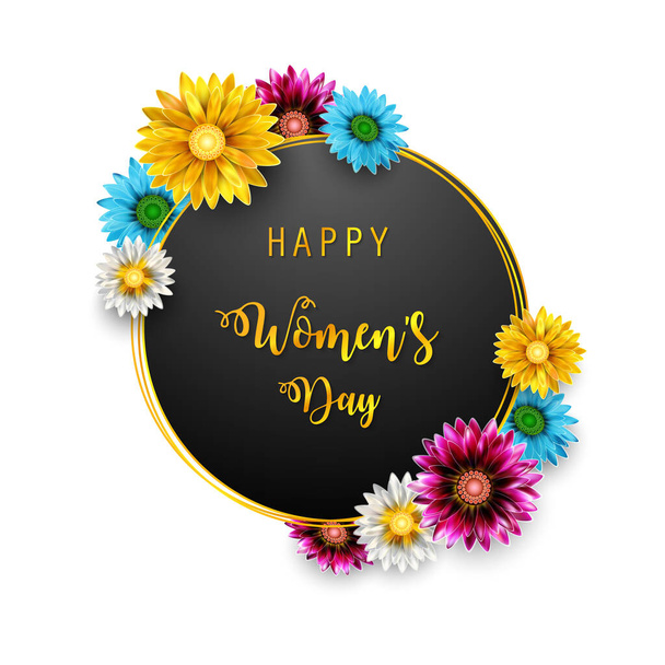 Feliz Dia da Mulher, 8 de março cartão - Vetor, Imagem