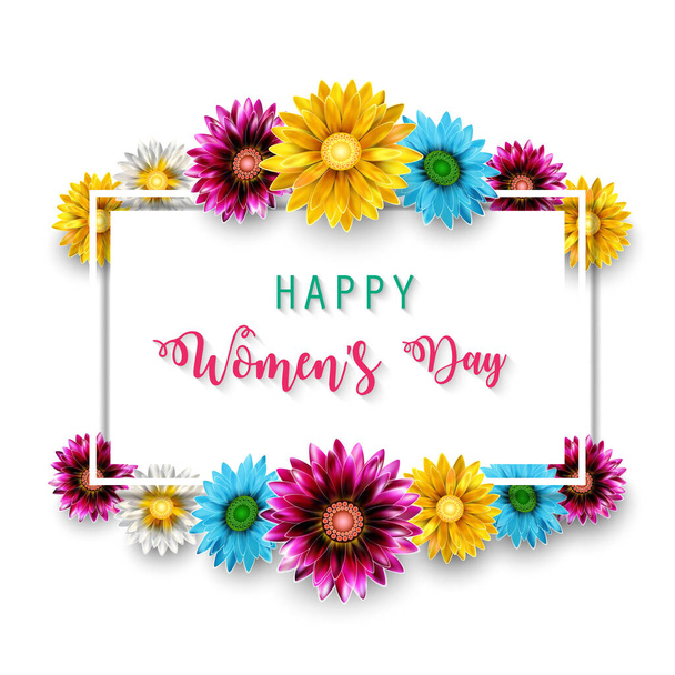Χαρούμενη Ημέρα της Γυναίκας, 8 Μαρτίου κάρτα - Διάνυσμα, εικόνα