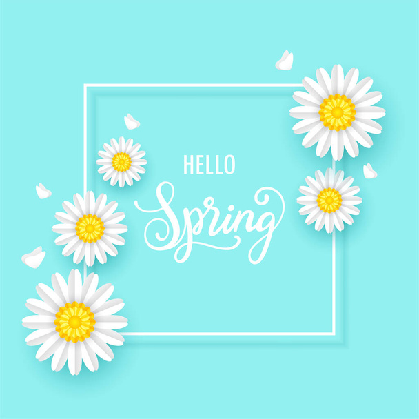 Spring sale background with beautiful flowers - Vector, Image