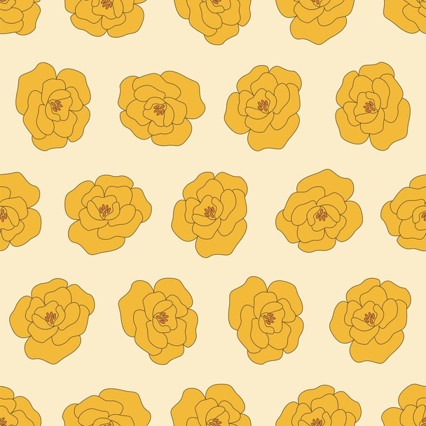 Groovy retro flower seamless pattern. Suitable for backgrounds, wallpapers, fabrics, textiles, wrapping papers, printed materials, and many more. - Vector, Image