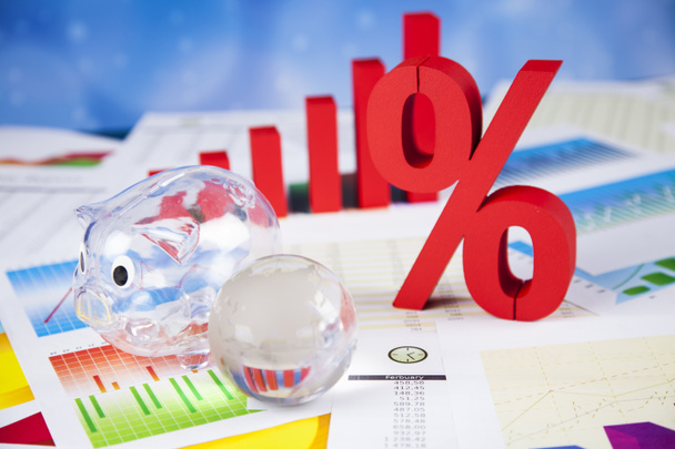 Finance concept with globe sphere and piggybank - Photo, Image