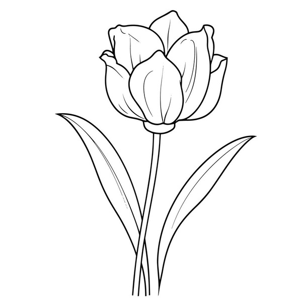 Векторна ілюстрація мінімалістичної ікони тюльпанів, ідеально підходить для садової тематики. - Вектор, зображення