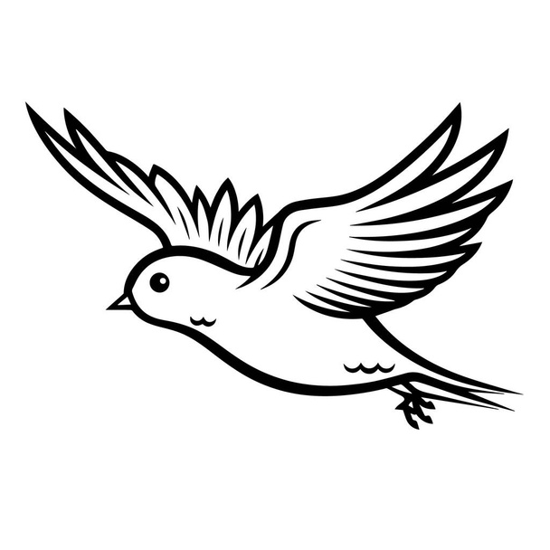 Vektorillustration eines Vogelsymbols, perfekt für Wildtierprojekte. - Vektor, Bild