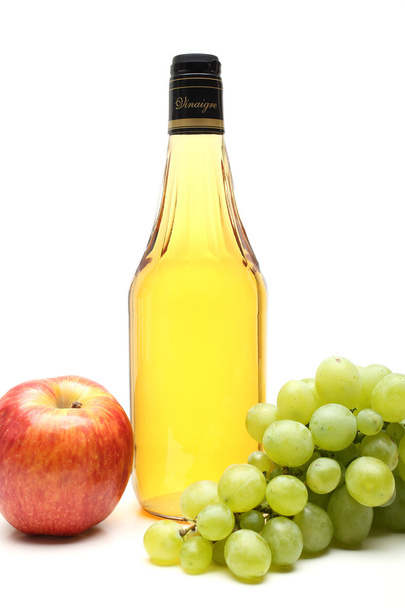 Bottle of vinegar white background - Photo, image