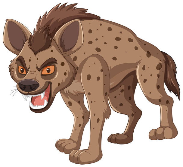 Cartoon hyena grommen met agressieve houding - Vector, afbeelding