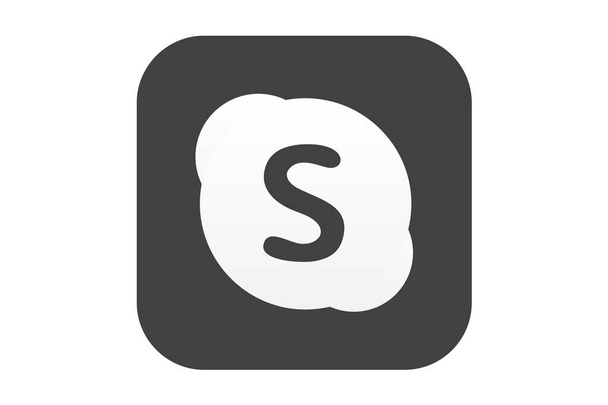 Εικονίδιο Skype, δημοφιλής εφαρμογή μέσων κοινωνικής δικτύωσης. - Διάνυσμα, εικόνα