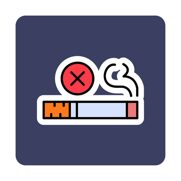Žádná ilustrace vektoru dne tabáku, žádná ikona kouřící barevné linie  - Vektor, obrázek