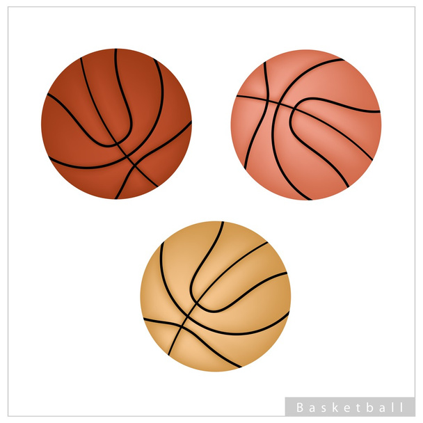 Set of Basketball Ball on White Background - Vector, Image