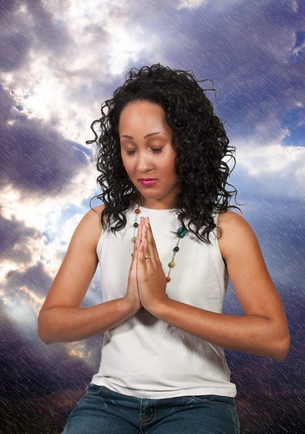 Nő imádkozik - Fotó, kép