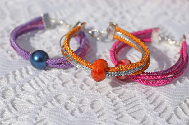 colorful bracelets and other craft items of jewelry - Photo, Image